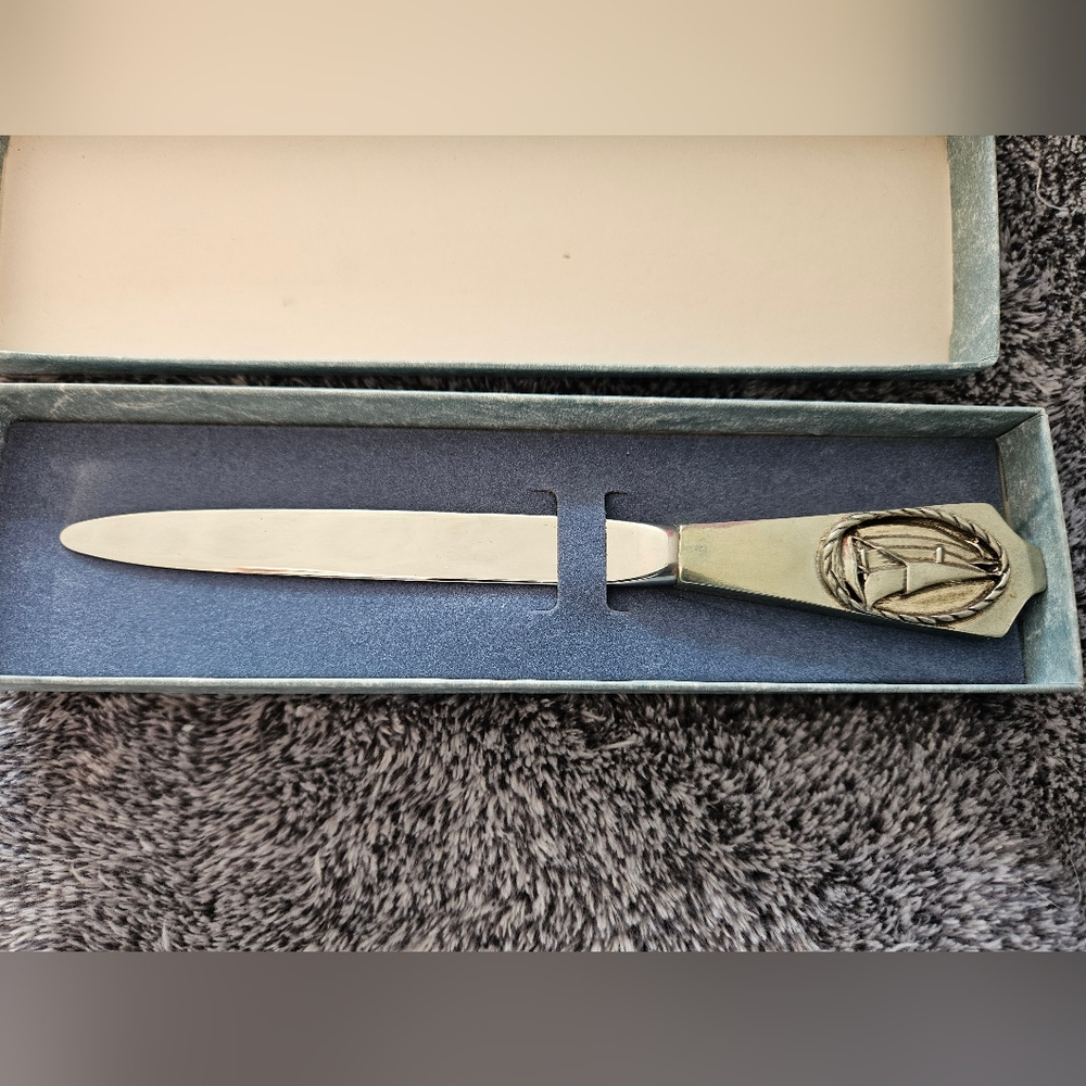 Seagull Pewter Letter Opener Canada Vintage Sailboat Gift Writter Art Travel